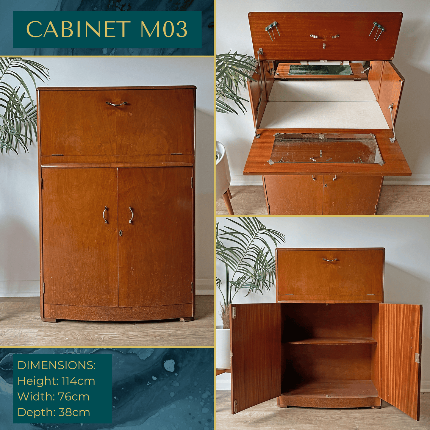 Luxury Art Deco Walnut Cocktail Cabinet – Bespoke Commission Deposit