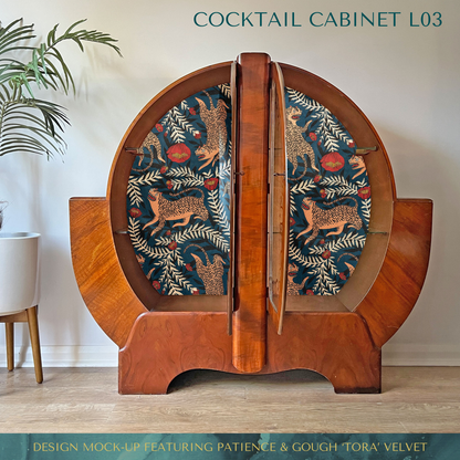 Art Deco Walnut Cocktail Drinks Cabinet Commission Deposit