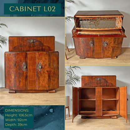 Luxury Art Deco Walnut Cocktail Cabinet – Bespoke Commission Deposit