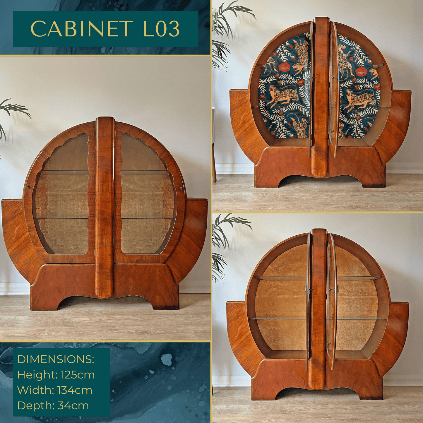 Luxury Art Deco Walnut Cocktail Cabinet – Bespoke Commission Deposit