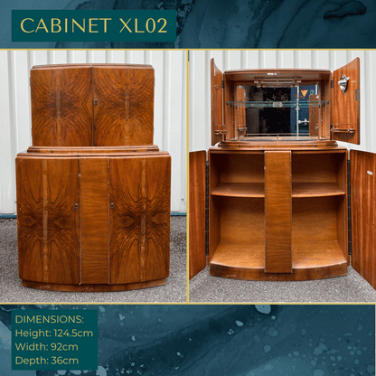 Luxury Art Deco Walnut Cocktail Cabinet – Bespoke Commission Deposit