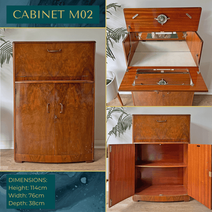 Luxury Art Deco Walnut Cocktail Cabinet – Bespoke Commission Deposit